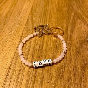 Brand new Love bracelet set with two butterfly rings